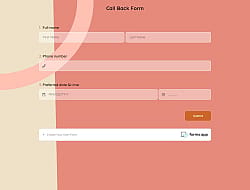 Call Back Form