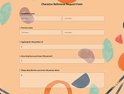 Charakterreferenz-Anforderungsformular