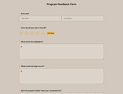 Program Feedback Form