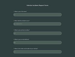 Vehicle Incident Report Form