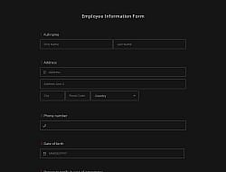 Employee Information Form Template