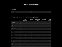 Skill Set Evaluation Form
