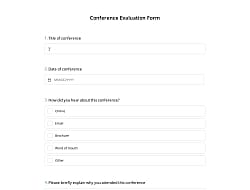 Conference Evaluation Form