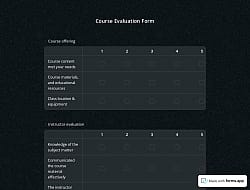 Course Evaluation Form
