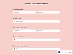 Pediatric Medical Release Form