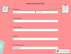 Holiday Cake Order Form