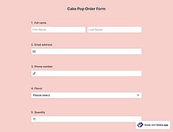 Cake Pop Order Form