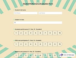 Student Performance Evaluation Form