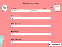 Birthday Invitation Form