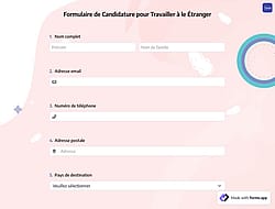 Formulaire de Candidature pour Travailler à le Étranger
