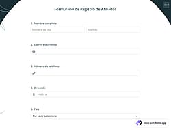 Formulario de Registro de Afiliados
