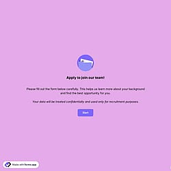 Job Application Form Template