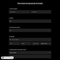 Modèle de formulaire de candidature