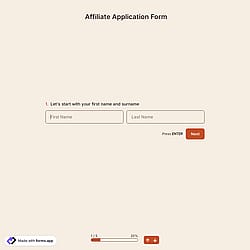 Affiliate Application Form Template