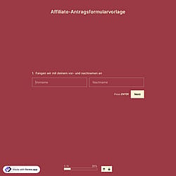 Affiliate-Antragsformularvorlage