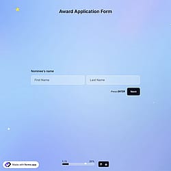 Award Application Form Template