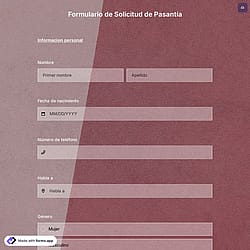 Plantilla de Formulario de Solicitud de Pasantía