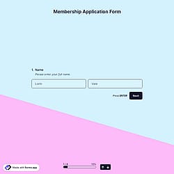 Membership Application Form Template
