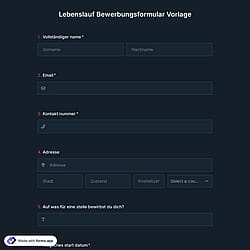 Lebenslauf-Bewerbungsformular