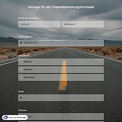 Vorlage für ein Stipendienantragsformular