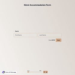 Hotel Accommodation Form Template