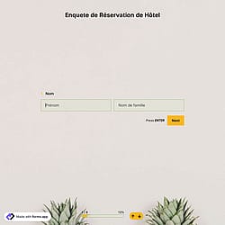Modèle de Enquete de Réservation de Hôtel