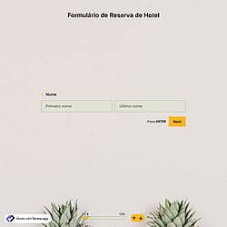 Modelo de Formulário de Reserva de Hotel