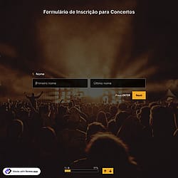 Modelo de Formulário de Inscrição para Concertos