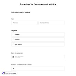 Modèle de formulaire de consentement médical