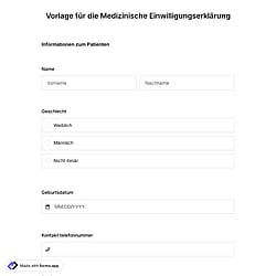 Vorlage für medizinische Einverständniserklärung