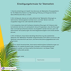 Einwilligungsformular für Telemedizin