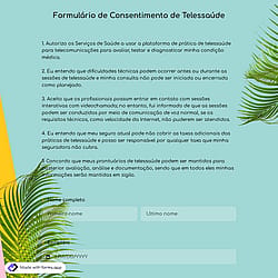 Modelo de Formulário de Consentimento para Tele-Saúde