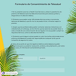 Plantilla de Formulario de Consentimiento de Telesalud