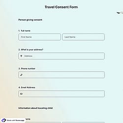 Travel Consent Form Template