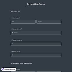 Seyahat Onay Formu Şablonu