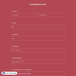 Online-Anmeldeformular-Vorlage