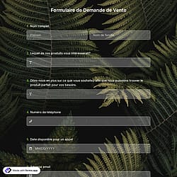 Modèle de Formulaire de Demande de Vente