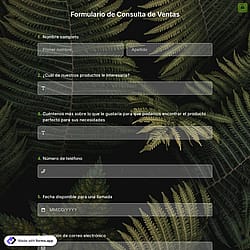 Plantilla de Formulario de Consulta de Ventas