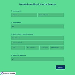 Modèle de Formulaire de Mise à Jour de Adresse