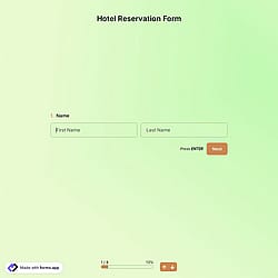 Modèle de Formulaire de Contact D'hôtel