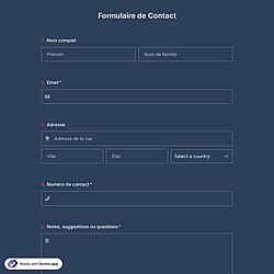 Modèle de formulaire de contact