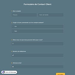 Modèle de Formulaire de Contact Client
