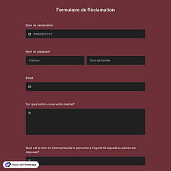 Modèle de formulaire de plainte