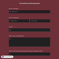 Modelo de Formulário de Reclamação