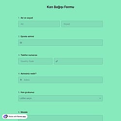 Kan Bağış Formu Şablonu