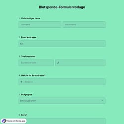 Blutspende-Formularvorlage