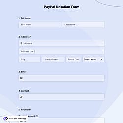 PayPal Donation Form Template