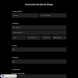 Modèle de Formulaire de Don Stripe