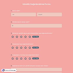 Gönüllü Değerlendirme Formu Şablonu