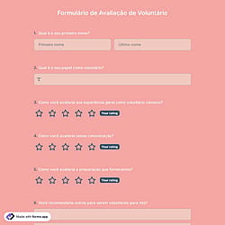 Modelo de Formulário de Avaliação de Voluntário